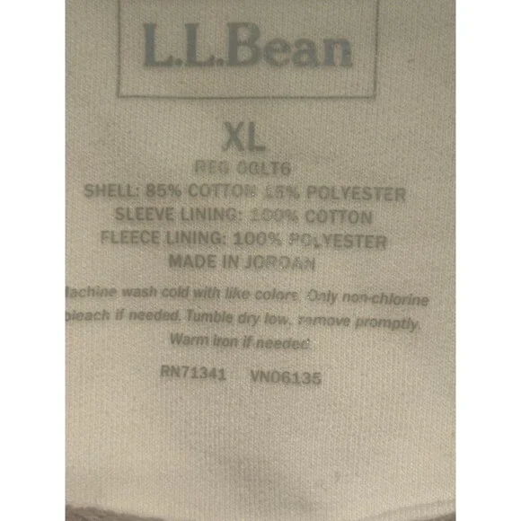 LL Bean Women’s XL Faux Fur Lined Full Zip Hoodie Off White Pockets Retro Y2K - Picture 4 of 7